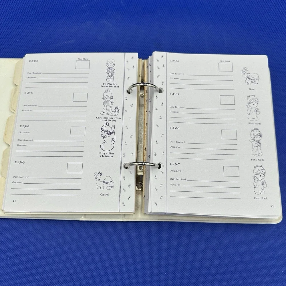 VTG Precious Moments Enesco Collector's Club Gift Registry Binder 1970-1994 Tabs